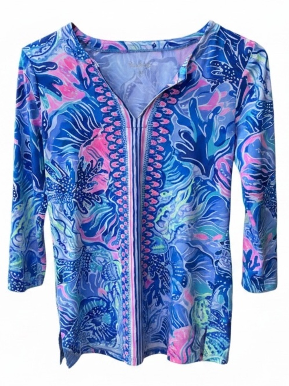 🌴Lilly Pulitzer Karina Tunic Top UPF 50+ ChillyLilly Shade Seekers NWOT XS🌴 - Picture 3 of 11